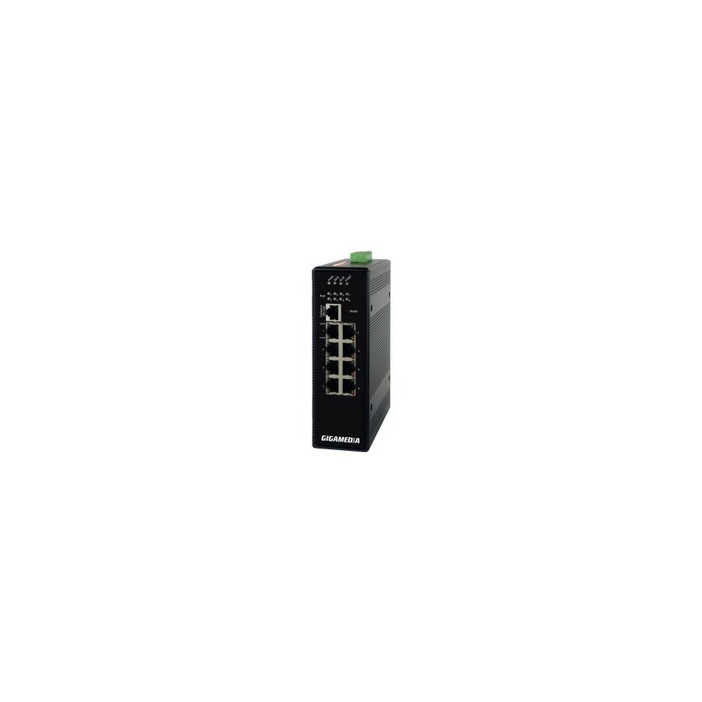 Switch gestito PoE+ su guida DIN 8 porte Gigabit, budget PoE 240 W, IP30