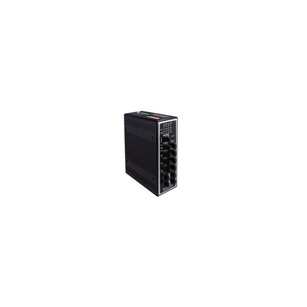 Switch gestito PoE+ su guida DIN 8 porte Gigabit + 4 porte SFP, budget PoE 240 W, IP30
