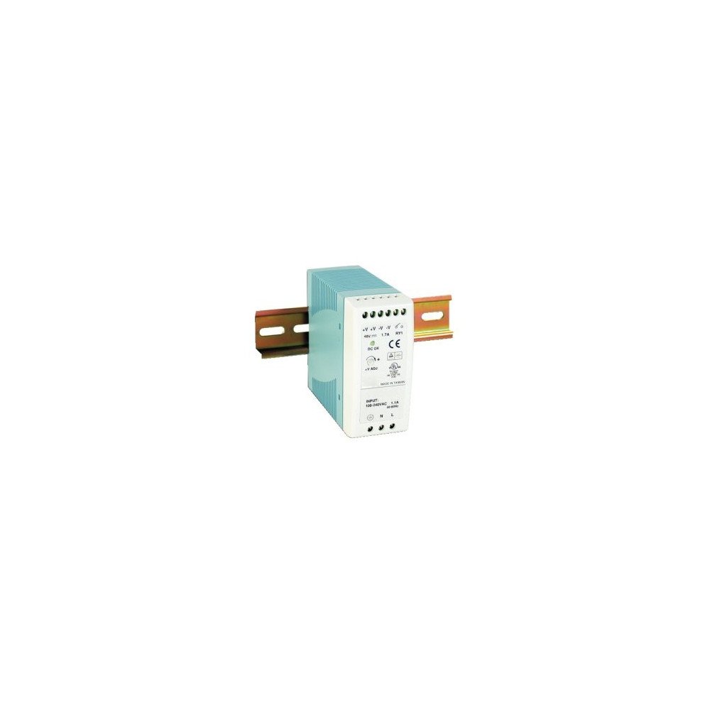 Alimentatore industriale 48 V DC 40 W per guida DIN, 0,83 A, tensione regolabile, IP30
