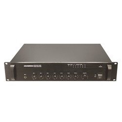 Amplificatore mixer Class D 120 W 1U, 100V e 4–16Ω, 4 ingressi microfono, ingressi RCA, VU meter