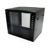 Armadio rack 19" a parete 6U 600x500, porta vetro, pannelli laterali removibili, IP20