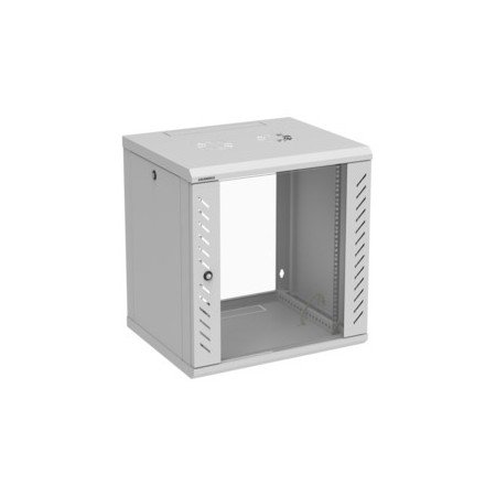 Armadio rack 19" a parete 6U 600x500, porta vetro, pannelli laterali removibili, IP20