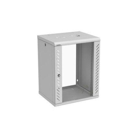 Armadio rack 19" a parete 6U 600x500, porta vetro, pannelli laterali removibili, IP20