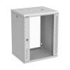 Armadio rack 19" a parete 6U 600x500, porta vetro, pannelli laterali removibili, IP20