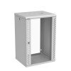 Armadio rack 19" a parete 6U 600x500, porta vetro, pannelli laterali removibili, IP20