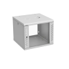 Armadio rack 19" a parete 9U 600x600, porta vetro, pannelli laterali removibili, IP20 (nero/grigio)