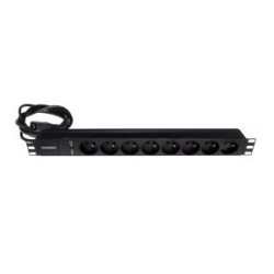 PDU 19" 8 prese UTE 16A con cavo IEC C14, 1U, nero