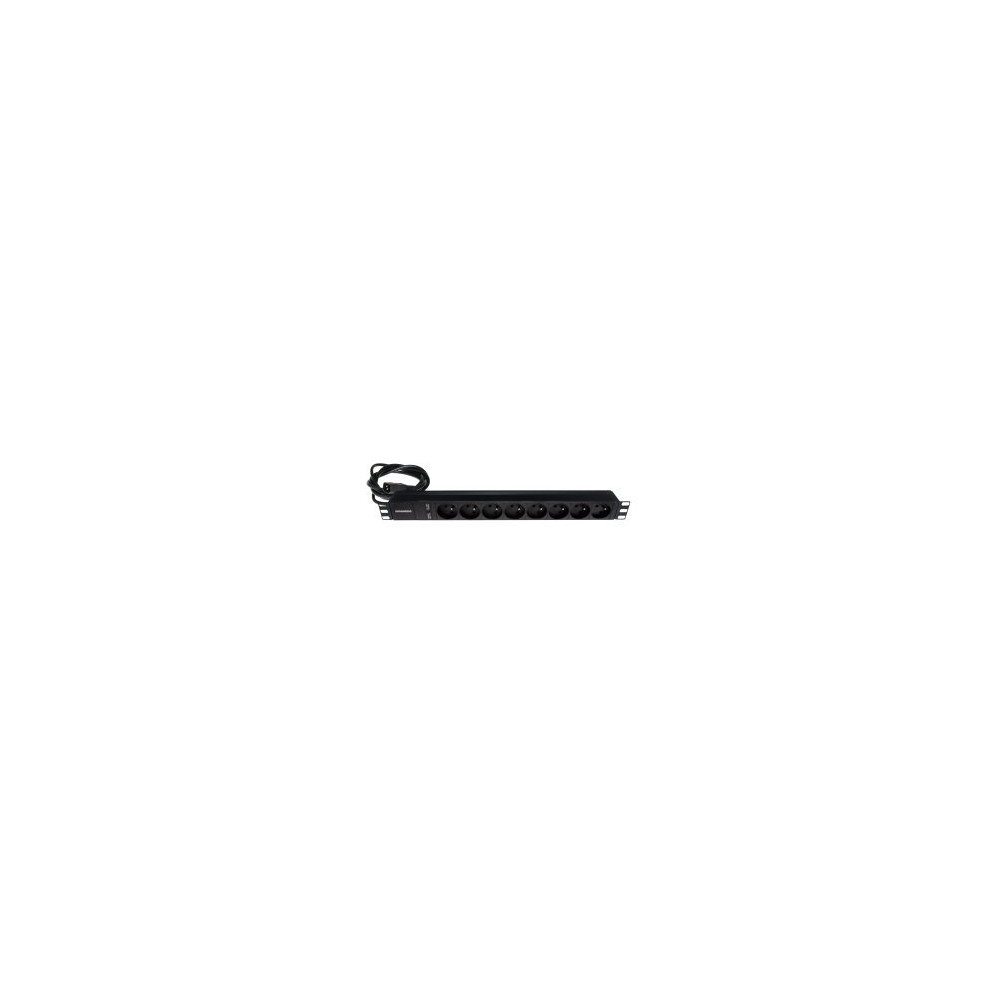 PDU 19" 8 prese UTE 16A con cavo IEC C14, 1U, nero