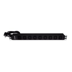PDU 19" 9 prese IEC C13 (10A), 1U, cavo Schuko 2 m, nero