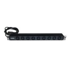 PDU 19" 9 prese IEC C13 (10A) con cavo IEC C14 2 m, 1U, nero
