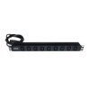 PDU 19" 9 prese IEC C13 (10A) con cavo IEC C14 2 m, 1U, nero