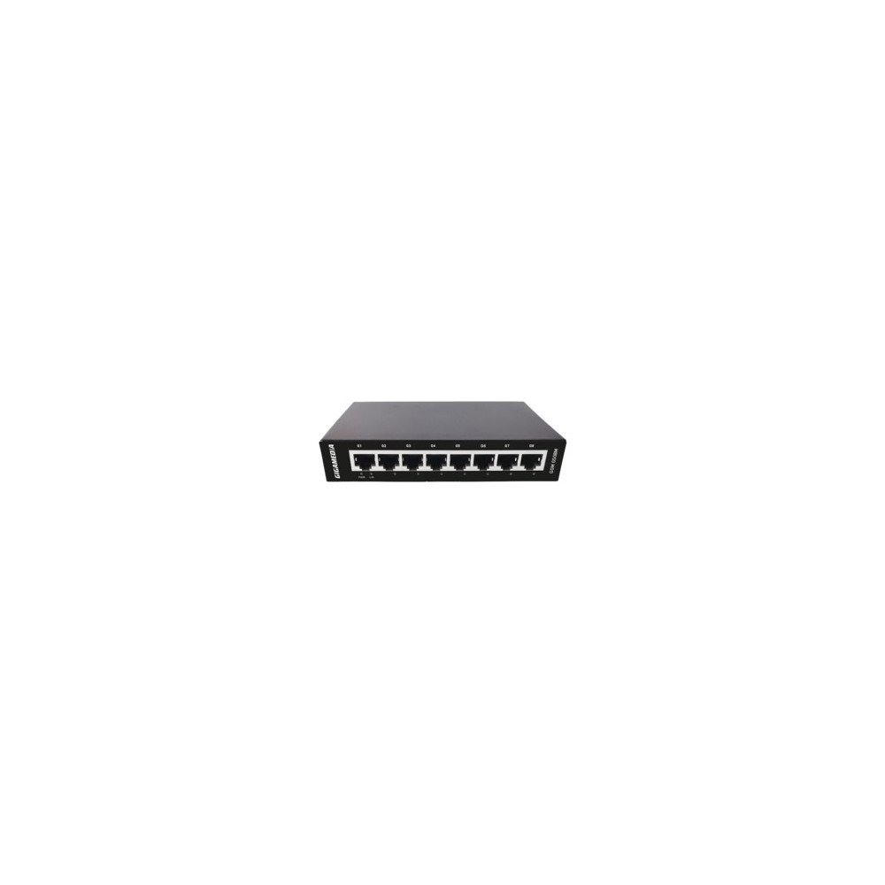 Switch Gigabit non gestito 8 porte, case metallico, fanless, alimentatore esterno (desktop)