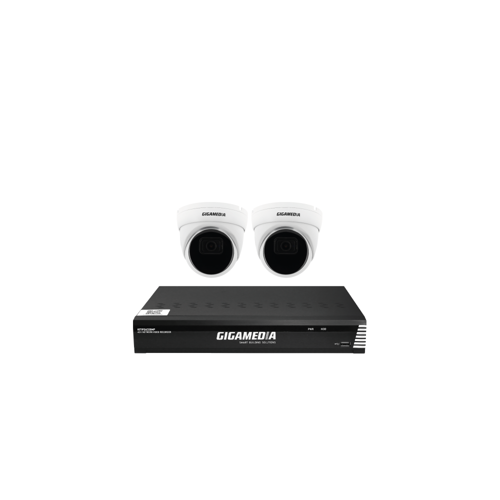 Kit videosorveglianza IP 5MP: NVR PoE 4 canali + 2 telecamere dome + HDD 1TB