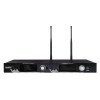 Kit microfoni wireless UHF con 2 palmari + ricevitore doppio canale, 200 canali, uscita XLR/Jack, rack 19"
