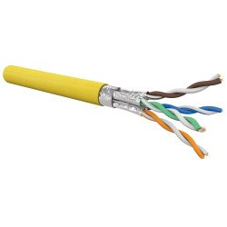 Cavo Cat.6A F/FTP LSZH-FR Cca AWG23 – 10G, PoE/PoE+/4PPoE, giallo RAL 1021, bobina 500 m