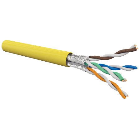 Cavo Cat.6A U/FTP LSZH-FR Cca AWG23 – 10G, PoE/PoE+/4PPoE, giallo RAL 1021, bobina 500 m