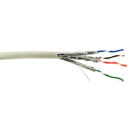 Cavo Cat.6A U/FTP LSZH Dca AWG23 – 10G, PoE/PoE+/4PPoE, bianco RAL 9003, bobina 305 m
