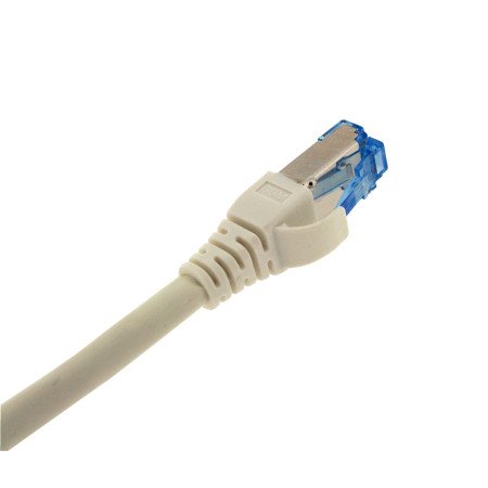 Patch cord Cat.6A S/FTP LSZH 0,3 m – cavo rete 10G schermato, RJ45‑RJ45, bianco, snagless