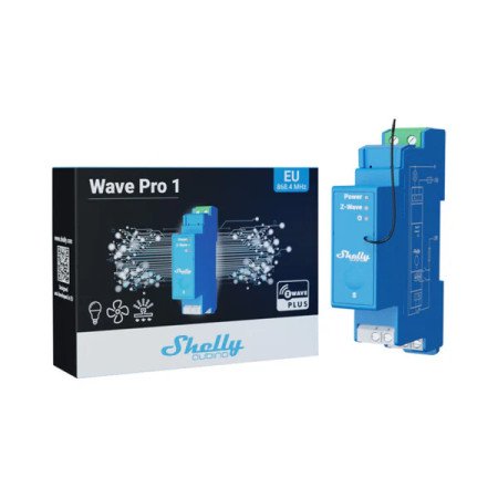 Shelly Wave Pro 1 - Relè Smart su guida DIN con contatti puliti