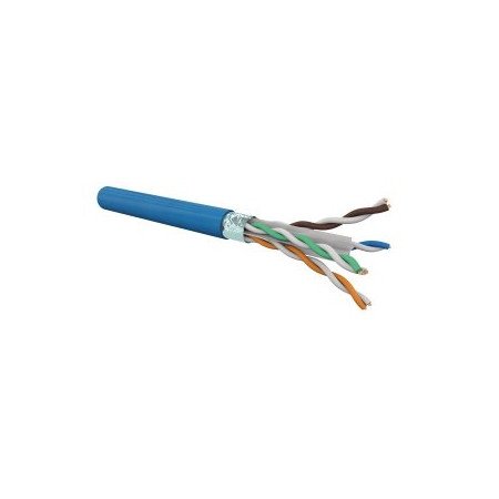 Cavo Cat.6 F/UTP LSZH Dca AWG24 – fino a 5G, PoE/PoE+/4PPoE, blu RAL 5012, bobina 305 m