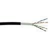 Cavo Cat.6 U/UTP AWG23 PVC/PE per esterno – guaina PE anti‑UV, nero RAL 9005, bobina 305 m