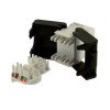 Keystone RJ45 Cat.6 UTP tool‑free “short” – T568A/B, contatti oro 50 µin, per cavi AWG 22–24 (bianco o nero)