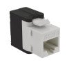 Keystone RJ45 Cat.6 UTP tool‑free “short” – T568A/B, contatti oro 50 µin, per cavi AWG 22–24 (bianco o nero)