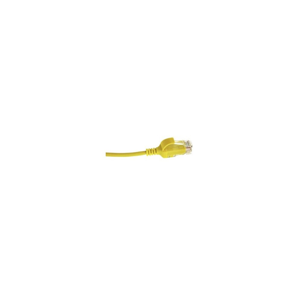 Pack 10 patch cord slim Cat.6 U/UTP LSZH 0,3–0,5 m – RJ45‑RJ45, snagless (giallo, diametro 3,1 mm)