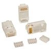 Connettori RJ45 Cat.6 UTP 8P8C da crimpare per cavi flessibili – trasparenti, Ø 5,4 mm (10 o 100 pz)
