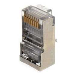 Connettori RJ45 Cat.6 STP 8P8C da crimpare per cavi flessibili – schermati, silver, Ø 5,4 mm (10 o 100 pz)