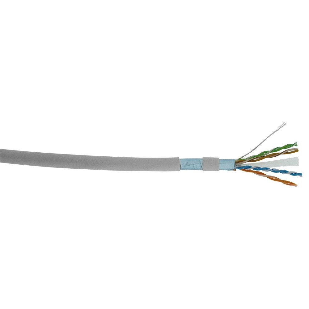 Cavo Cat.6 F/UTP LSZH AWG26 flessibile – per realizzare patch cord schermati RJ45, grigio, matassa 50 m