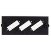 Modulo nero per 3 adattatori SC duplex (multimodale) – per pannello GGM PO4X6B, con clip di fissaggio (RAL 9005)