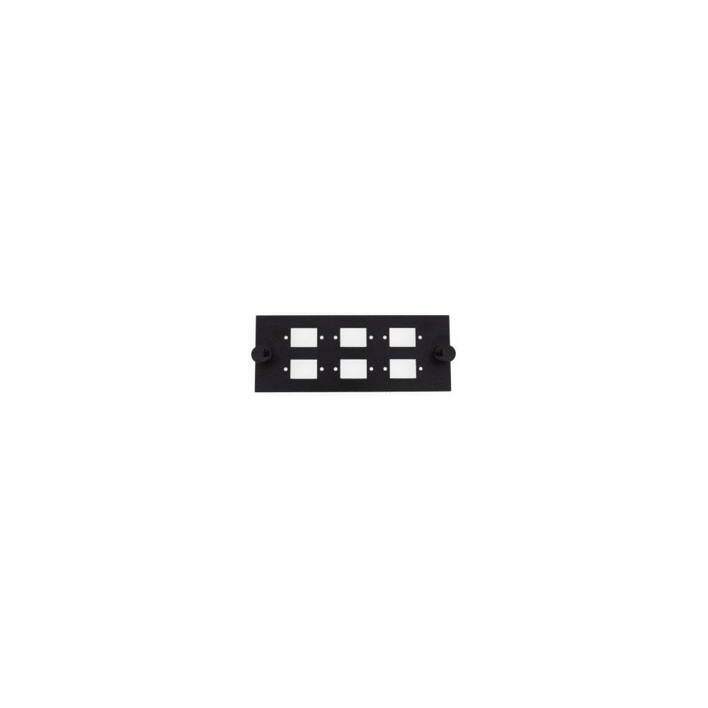 Modulo nero per 6 adattatori SC simplex (multimodale) – per pannello GGM PO4X6B, con clip di fissaggio (RAL 9005)