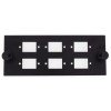 Modulo nero per 6 adattatori SC simplex (multimodale) – per pannello GGM PO4X6B, con clip di fissaggio (RAL 9005)