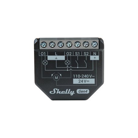 Shelly 2PM Gen4 – relè smart 2 canali con misura consumi e controllo tapparelle, Wi‑Fi + Zigbee + Bluetooth, Matter