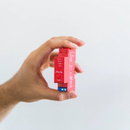 Shelly Pro 1PM – Relè smart DIN 1 canale 16A con misurazione consumi, Wi‑Fi + LAN, Web UI (v.1)