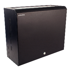 Cabinet MINIBOX 4U nero – accesso laterale, porta con chiave, IP20