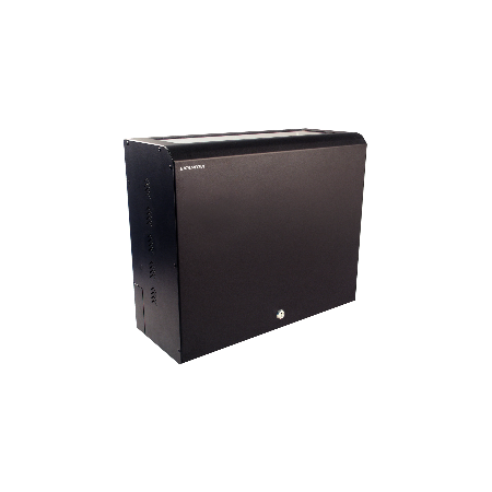 Cabinet MINIBOX 4U nero – accesso laterale, porta con chiave, IP20