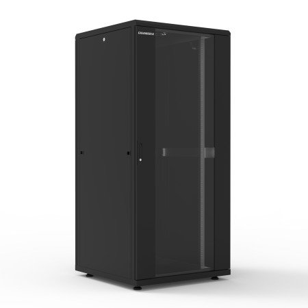 Armadio di cablaggio S70 36U 800x800 mm, nero – porta vetro, IP20