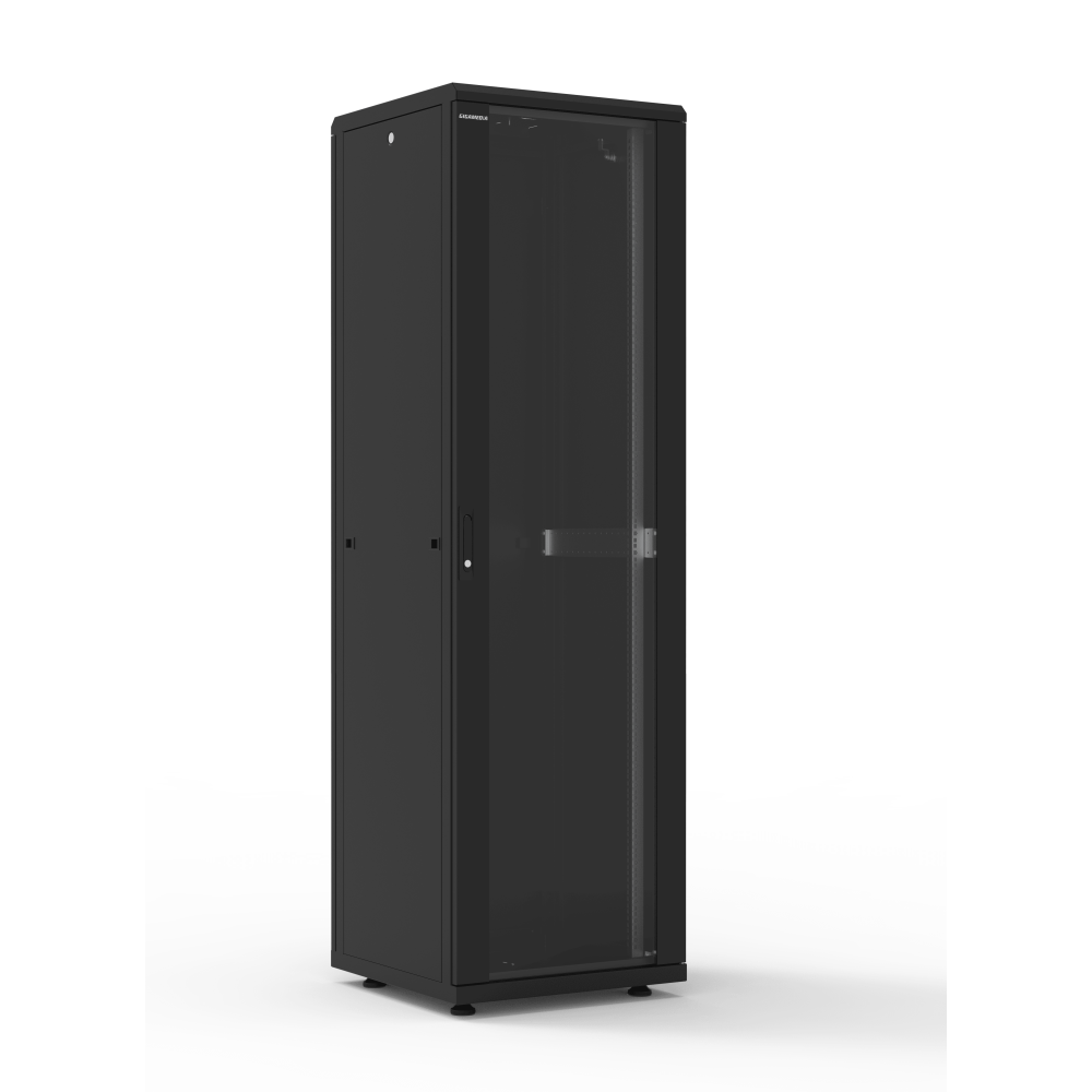 Armadio di cablaggio S70 42U 600x800 mm, nero – porta vetro, IP20