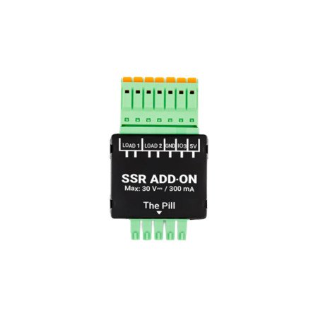 SSR Add-on – accessorio a 2 canali per The Pill by Shelly (interfaccia 5 morsetti).