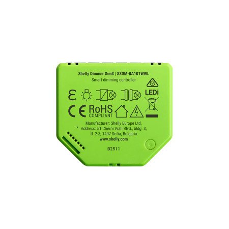 Shelly Dimmer Gen3 - WiFi Dimmer LED Smart Senza Neutro