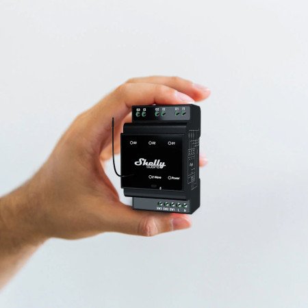 Shelly Wave Pro 3 ANZ – Relè smart Z‑Wave DIN 3 canali con contatti puliti (potenziale zero) 16A/canale (48A tot)