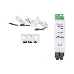 Shelly Pro 3EM 3CT63 – Contatore energia DIN mono/trifase 63A con CT trifase combinato, Wi‑Fi/LAN/Bluetooth, Modbus
