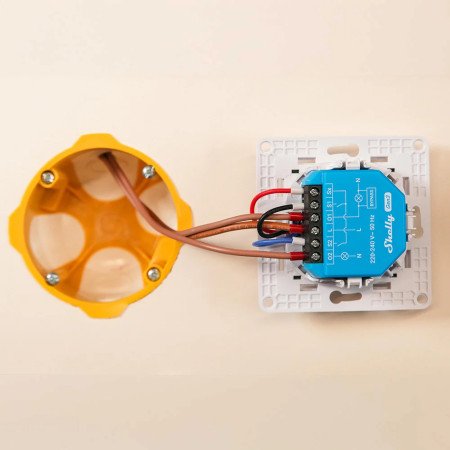 Shelly 2L Gen3 – Interruttore smart 2 canali senza Neutro per luci, Wi‑Fi/Bluetooth, Bypass incluso (su O1), Matter ready