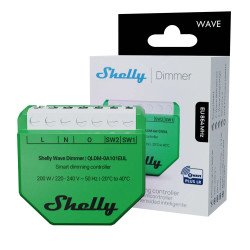 Shelly Wave Dimmer – Dimmer smart Z‑Wave EU/LR per luci dimmerabili, con/senza Neutro, misura consumi, gateway richiesto