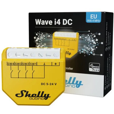 Shelly Wave i4 DC – Controller Z-Wave 4 ingressi smart