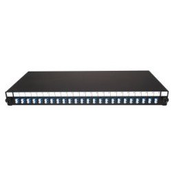 Patch panel 1U precaricato con 12 adattatori LC duplex OS2 + 24 pigtail colorati