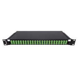 Patch panel 1U precaricato con 12 adattatori SC/APC duplex OS2 + 24 pigtail colorati