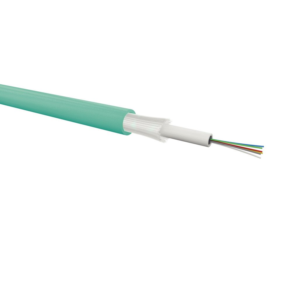 Cavo ottico indoor/outdoor 12 fibre OM3 50/125 µm, loose tube, glass yarns, guaina LSZH Dca